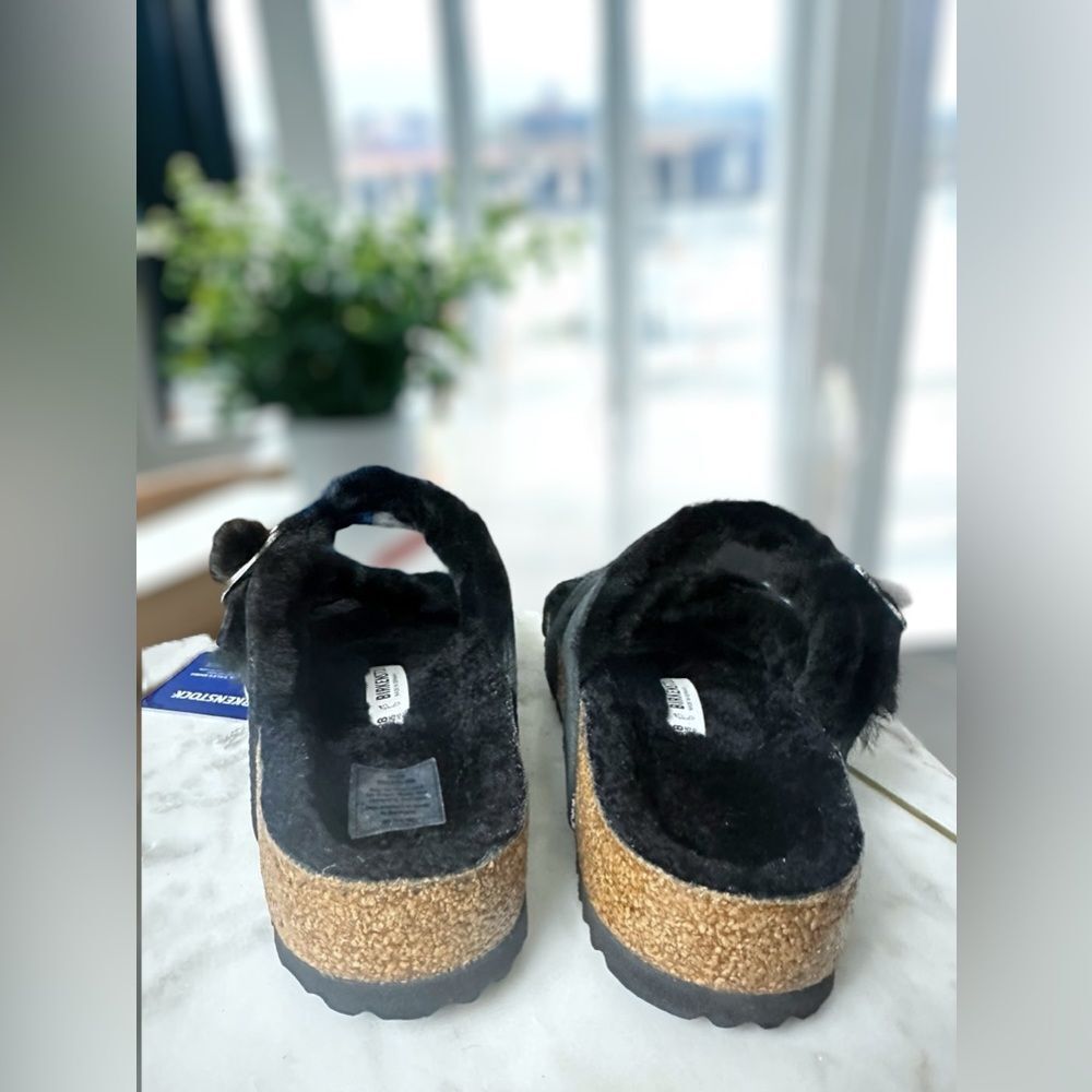 Birkenstock Mayari Shearling Oiled Leather Sandals Size 38 - Picture 10 of 16